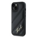 Karl Lagerfeld KLHCP15SPQDSMGK iPhone 15 / 14 / 13 6.1" czarny/black hardcase Diagonal Quilted Script