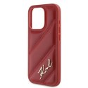 Karl Lagerfeld KLHCP15XPQDSMGR iPhone 15 Pro Max 6.7" czerwony/red hardcase Diagonal Quilted Script