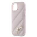 Karl Lagerfeld KLHCP15SPQDSMGP iPhone 15 / 14 / 13 6.1" różowy/pink hardcase Diagonal Quilted Script