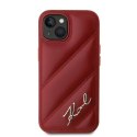 Karl Lagerfeld KLHCP15SPQDSMGR iPhone 15 / 14 / 13 6.1" czerwony/red hardcase Diagonal Quilted Script