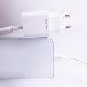 Maxlife ładowarka sieciowa PD QC MXTC-06-20AC 1x USB-C 1x USB 20W biała + kabel USB-C - Lightning 20W