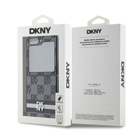 DKNY DKHCZF6PCPTSSK Z Flip6 F741 / Z Flip7 FE czarny/black chequered pattern printed stripes