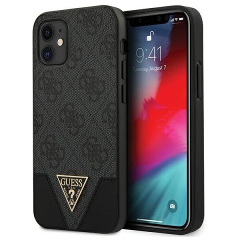 Guess GUHCP12SPU4GHBK iPhone 12 mini 5,4" szary/grey hardcase 4G Triangle Collection