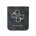 Guess GUHCZF64GMGGR Z Flip6 F741 czarny/black Leather 4G Metal Logo