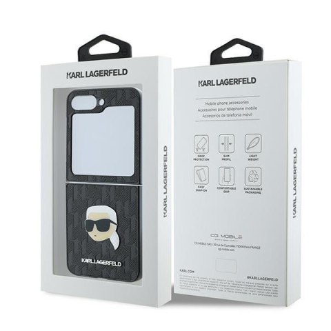 Karl Lagerfeld KLHCZF6PGKSKIHK Z Flip6 F741 / Z Flip7 FE czarny/black Saffiano Monogram