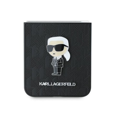 Karl Lagerfeld KLHCZF6SAPKINPK Z Flip6 F741 / Z Flip7 FE czarny/black Saffiano Monogram Ikonik Pin