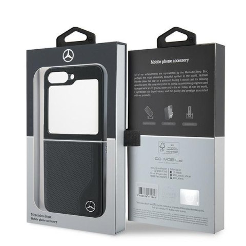 Mercedes MEHMZF623RBGVK Z Flip6 F741 / Z Flip7 FE czarny/black Leather Wood Imitation MagSafe