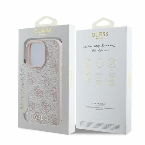 Guess GUHCP16LG4GFPI iPhone 16 Pro różowy/pink HC PU 4G Classic