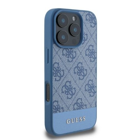 Guess GUHCP16LG4GLBL iPhone 16 Pro niebieski/blue HC 4G PU Bottom Stripe