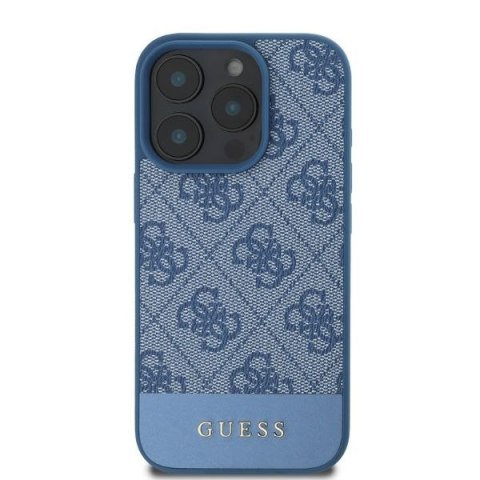 Guess GUHCP16LG4GLBL iPhone 16 Pro niebieski/blue HC 4G PU Bottom Stripe