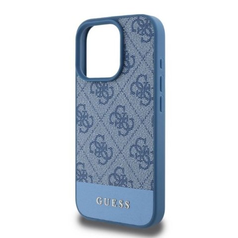 Guess GUHCP16LG4GLBL iPhone 16 Pro niebieski/blue HC 4G PU Bottom Stripe
