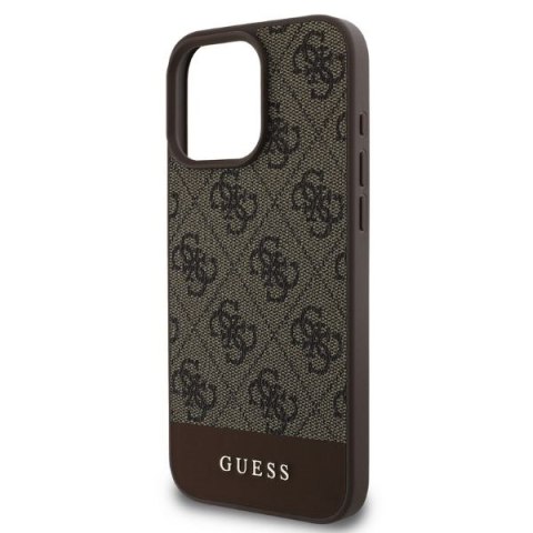 Guess GUHCP16XG4GLBR iPhone 16 Pro Max brązowy/brown HC PC/TPU 4G PU Bottom Stripe