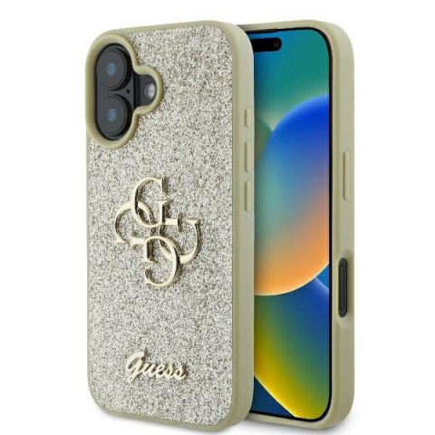 Guess GUHCP16MHG4SGD iPhone 16 Plus złoty/gold HC Fixed Glitter Big 4G