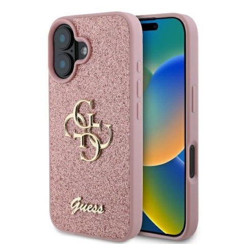 Guess GUHCP16MHG4SGP iPhone 16 Plus różówy/pink HC Fixed Glitter Big 4G