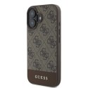 Guess GUHCP16SG4GLBR iPhone 16 brązowy/brown HC PC/TPU 4G PU Bottom Stripe