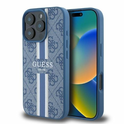 Guess GUHMP16XP4RPSB iPhone 16 Pro Max niebieski/blue MagSafe 4G Printed Stripes