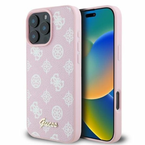 Guess GUHMP16XPGPYSP iPhone 16 Pro Max różowy/pink HC MagSafe PU Peony Script