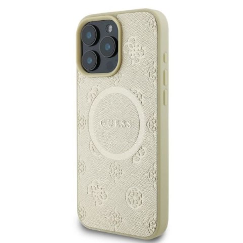 Guess GUHMP16XPSAPSMED iPhone 16 Pro Max 6,9" złoty/gold HC MagSafe Safiano Peony Classic Logo