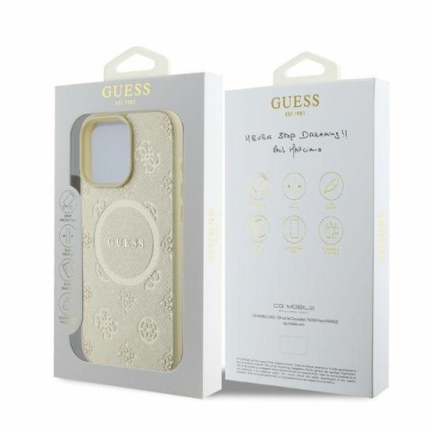Guess GUHMP16XPSAPSMED iPhone 16 Pro Max 6,9" złoty/gold HC MagSafe Safiano Peony Classic Logo