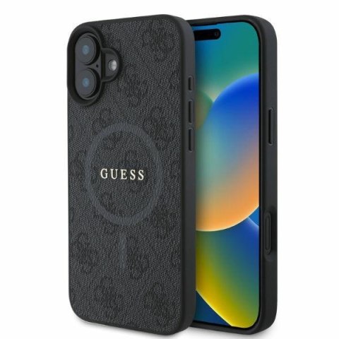 Guess GUHMP16SG4GFRK iPhone 16 6,1" czarny/black MagSafe PU 4G Ring Classic Logo