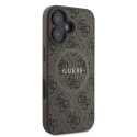 Guess GUHMP16SG4GFRW iPhone 16 6,1" brązowy/brown MagSafe PU 4G Ring Classic Logo