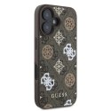 Guess GUHMP16SP4PWPW iPhone 16 brązowy/brown MagSafe PU Peony On 4G Background