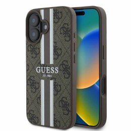 Guess GUHMP16SP4RPSW iPhone 16 brązowy/brown MagSafe 4G Printed Stripes