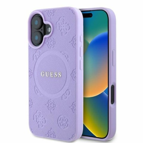 Guess GUHMP16SPSAPSMEU iPhone 16 6,1" fioletowy/purple HC MagSafe Safiano Peony Classic Logo