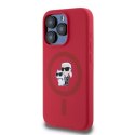 Karl Lagerfeld KLHMP15LSCMKCRHR iPhone 15 Pro 6.1" czerwony/red HC MagSafe Silicone KC Heads Ring