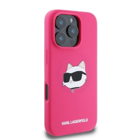 Karl Lagerfeld KLHMP16XSCHPPLF iPhone 16 Pro Max 6.9" fuksja/fuschia hardcase Silicone Choupette Head Print MagSafe