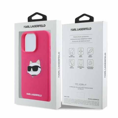 Karl Lagerfeld KLHMP16XSCHPPLF iPhone 16 Pro Max 6.9" fuksja/fuschia hardcase Silicone Choupette Head Print MagSafe