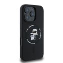 Karl Lagerfeld KLHMP16XSCMKCRHK iPhone 16 Pro Max czarny/black HC MagSafe Silicone KC Heads Ring