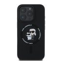 Karl Lagerfeld KLHMP16XSCMKCRHK iPhone 16 Pro Max czarny/black HC MagSafe Silicone KC Heads Ring