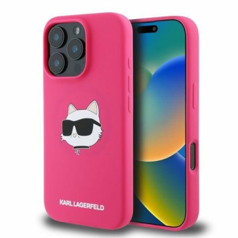 Karl Lagerfeld KLHMP16LSCHPPLF iPhone 16 Pro fuksja/fuschia HC MagSafe Sil Choupette Head Print