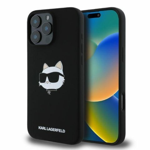 Karl Lagerfeld KLHMP16LSCHPPLK iPhone 16 Pro czarny/black HC MagSafe Sil Choupette Head Print