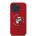 Karl Lagerfeld KLHMP16LSCMKCRHR iPhone 16 Pro czerwony/red HC MagSafe Silicone KC Heads Ring