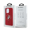 Karl Lagerfeld KLHMP16LSCMKCRHR iPhone 16 Pro czerwony/red HC MagSafe Silicone KC Heads Ring