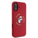 Karl Lagerfeld KLHMP16SSCMKCRHR iPhone 16 czerwony/red HC MagSafe Silicone KC Heads Ring