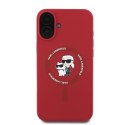 Karl Lagerfeld KLHMP16SSCMKCRHR iPhone 16 czerwony/red HC MagSafe Silicone KC Heads Ring