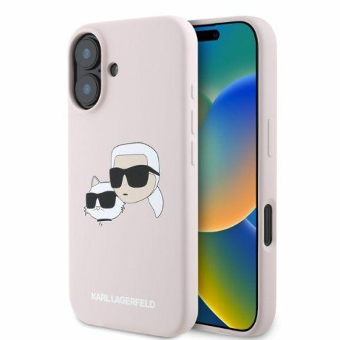 Karl Lagerfeld KLHMP16SSKCHPPLP iPhone 16 różowy/pink HC MagSafe Sil Double Heads Print