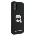 Karl Lagerfeld KLHMP16SSKHPPLK iPhone 16 czarny/black HC MagSafe Sil KL Head Print