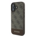 Guess GUHCP16MG4GLBR iPhone 16 Plus brązowy/brown HC PC/TPU 4G PU Bottom Stripe