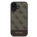 Guess GUHCP16MG4GLBR iPhone 16 Plus brązowy/brown HC PC/TPU 4G PU Bottom Stripe