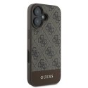 Guess GUHCP16MG4GLBR iPhone 16 Plus brązowy/brown HC PC/TPU 4G PU Bottom Stripe