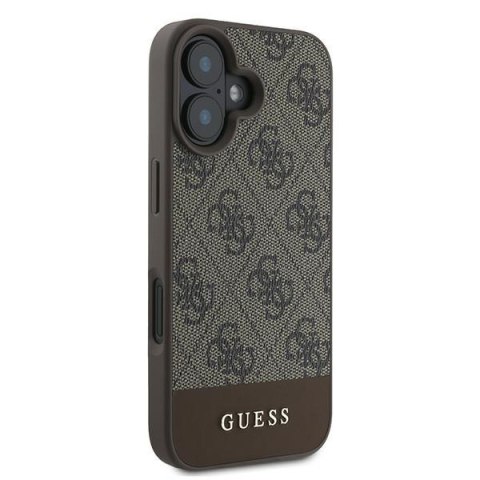 Guess GUHCP16MG4GLBR iPhone 16 Plus brązowy/brown HC PC/TPU 4G PU Bottom Stripe