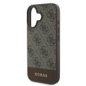 Guess GUHCP16MG4GLBR iPhone 16 Plus brązowy/brown HC PC/TPU 4G PU Bottom Stripe