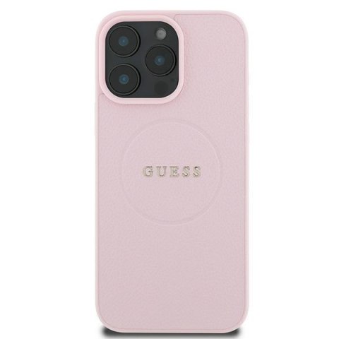 Guess GUHMP15XPGHSMMP iPhone 15 Pro Max 6.7" różowy/pink hardcase Grained Ring MagSafe