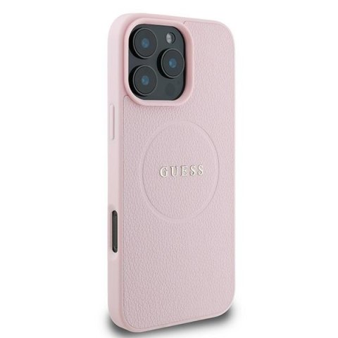 Guess GUHMP15XPGHSMMP iPhone 15 Pro Max 6.7" różowy/pink hardcase Grained Ring MagSafe