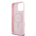 Guess GUHMP15XPGHSMMP iPhone 15 Pro Max 6.7" różowy/pink MagSafe PU Grained Gold Ring