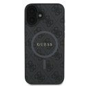 Guess GUHMP16MG4GFRK iPhone 16 Plus czarny/black MagSafe PU 4G Ring Classic Logo